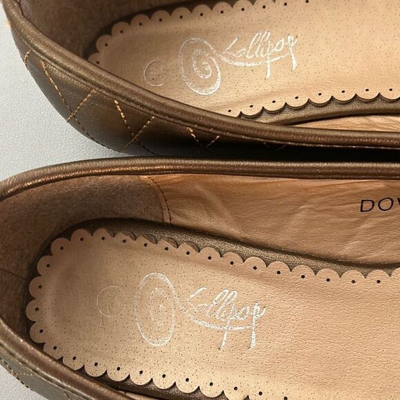 Gold Ballet  Flats - Picture 3 of 5